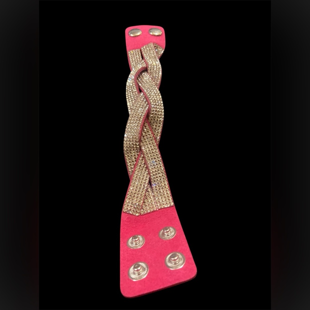 Hot Pink Jeweled Wrap Bracelet #8120